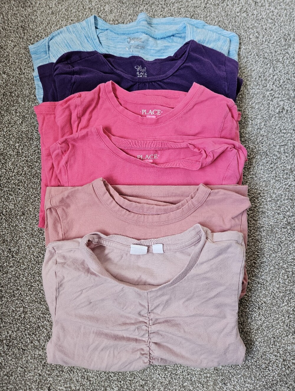 Bundle Of 6 Longsleeve Shirts Girl 7-8/Med Gap, Justice, Place